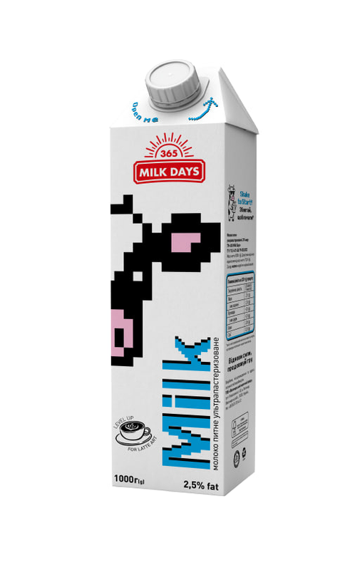 Молоко 365 Milk Days питне ультрапастеризоване 2,5% 1000г